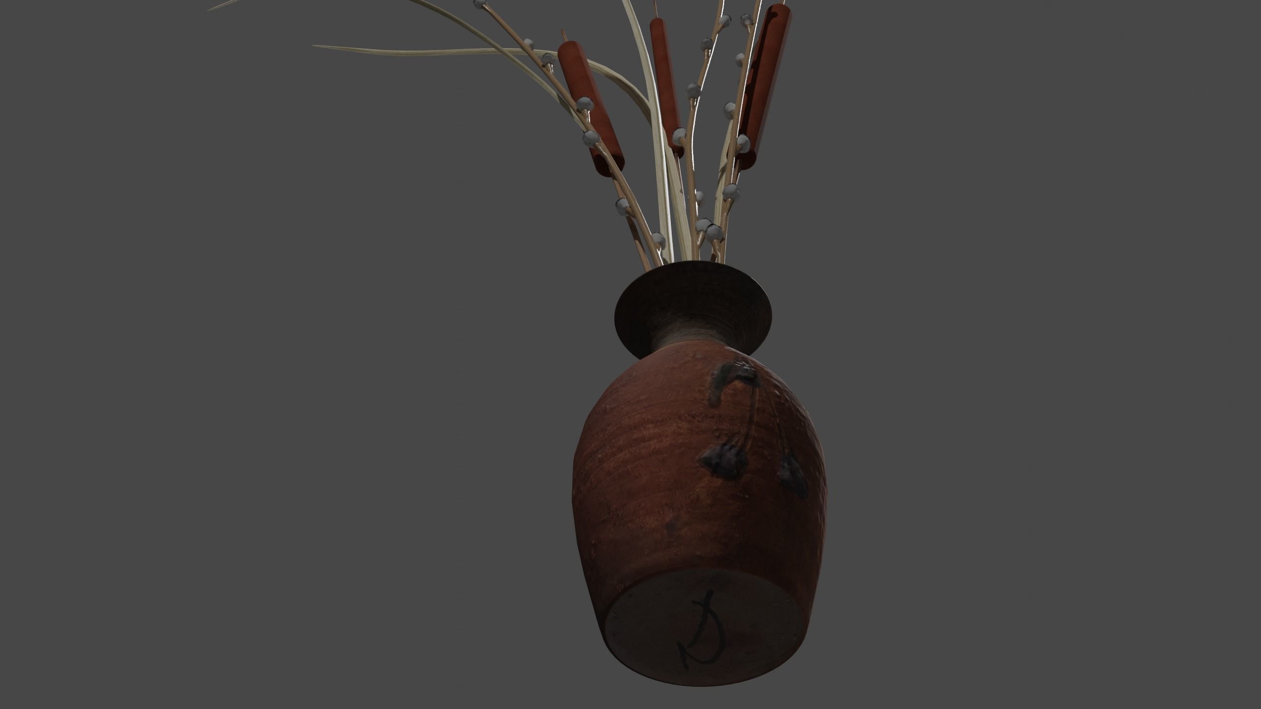 Vase with dried arrangement PBR 4K Photogrammetry 3D model_13