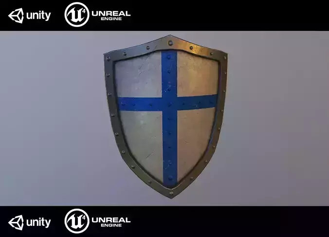 Medieval shield Low-poly 3D model