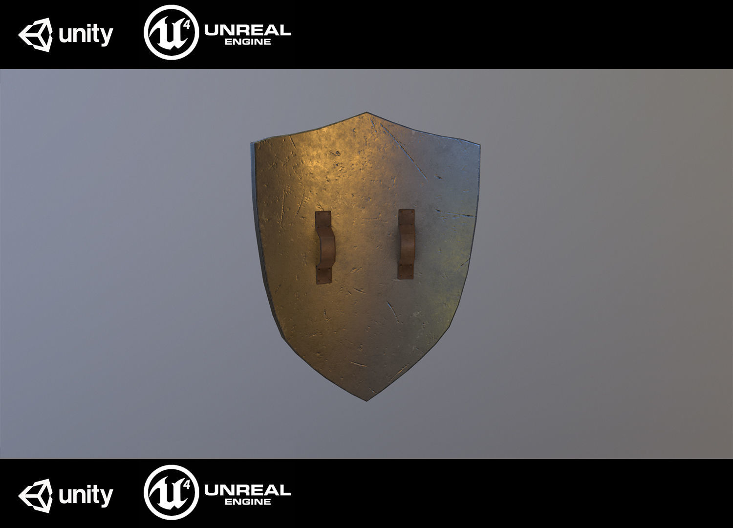Medieval shield Low-poly 3D model_2