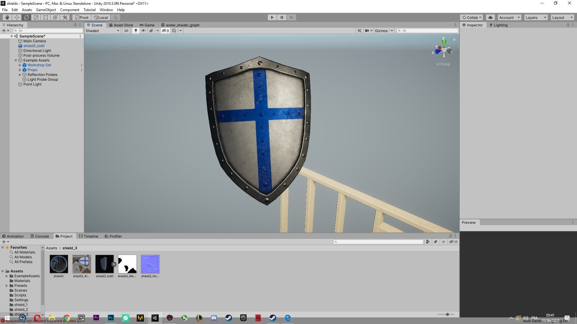 Medieval shield Low-poly 3D model_5