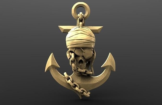 Pirate skull 3 3D print model