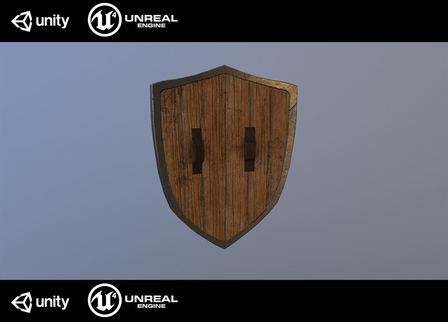 Medieval shield Low-poly 3D model_2