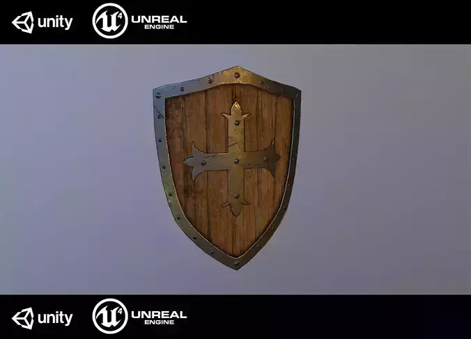 Medieval shield Low-poly 3D model