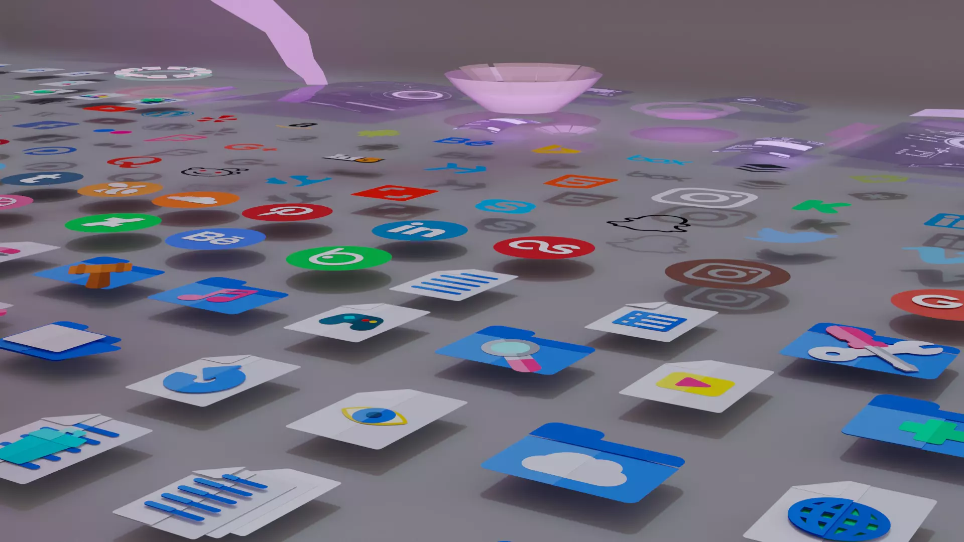 Hologram and Icon pack Free 3D model