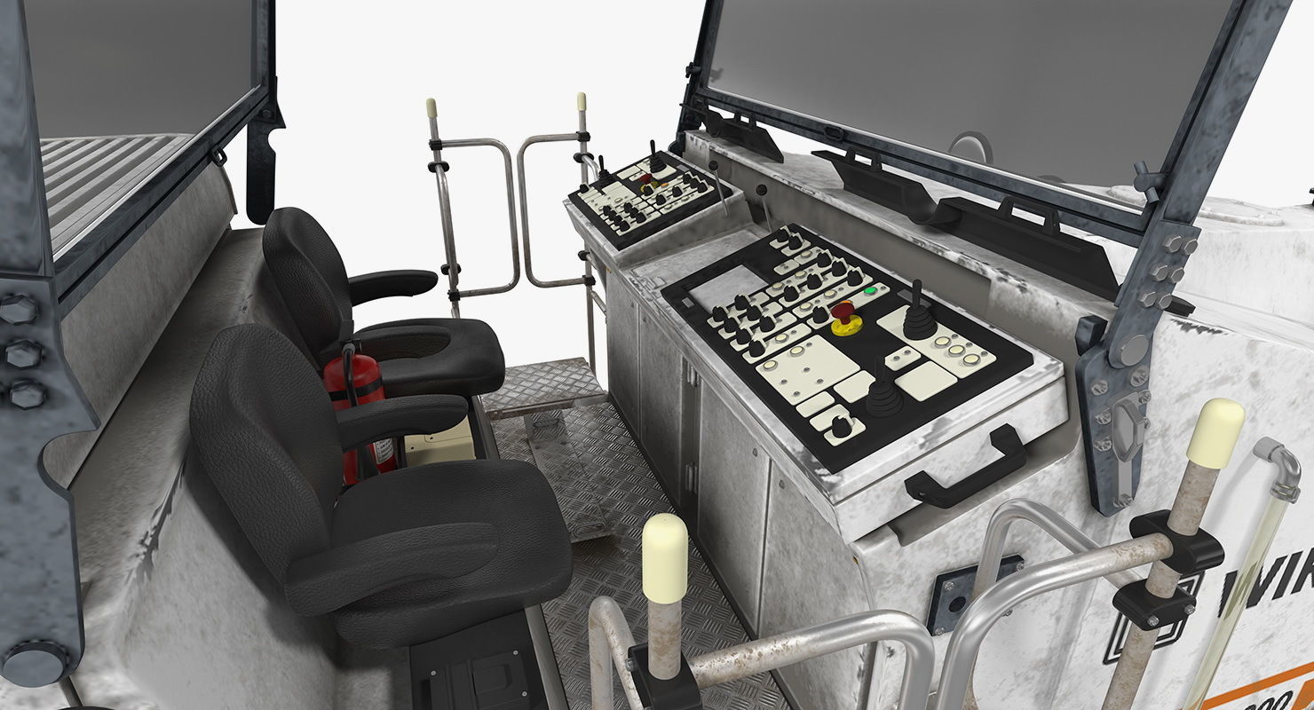 Dirty Asphalt Milling Machine Wirtgen 3D model_15