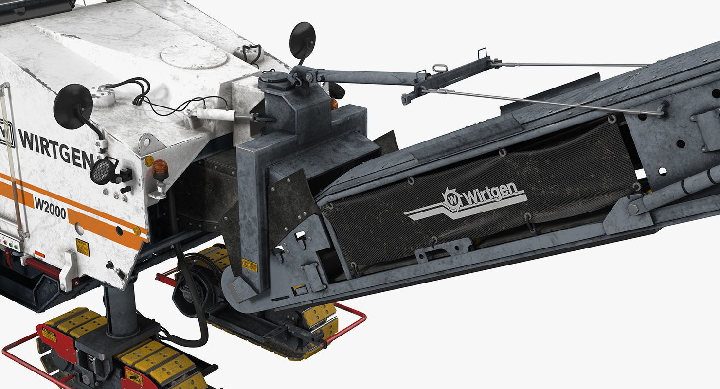 Dirty Asphalt Milling Machine Wirtgen 3D model_16