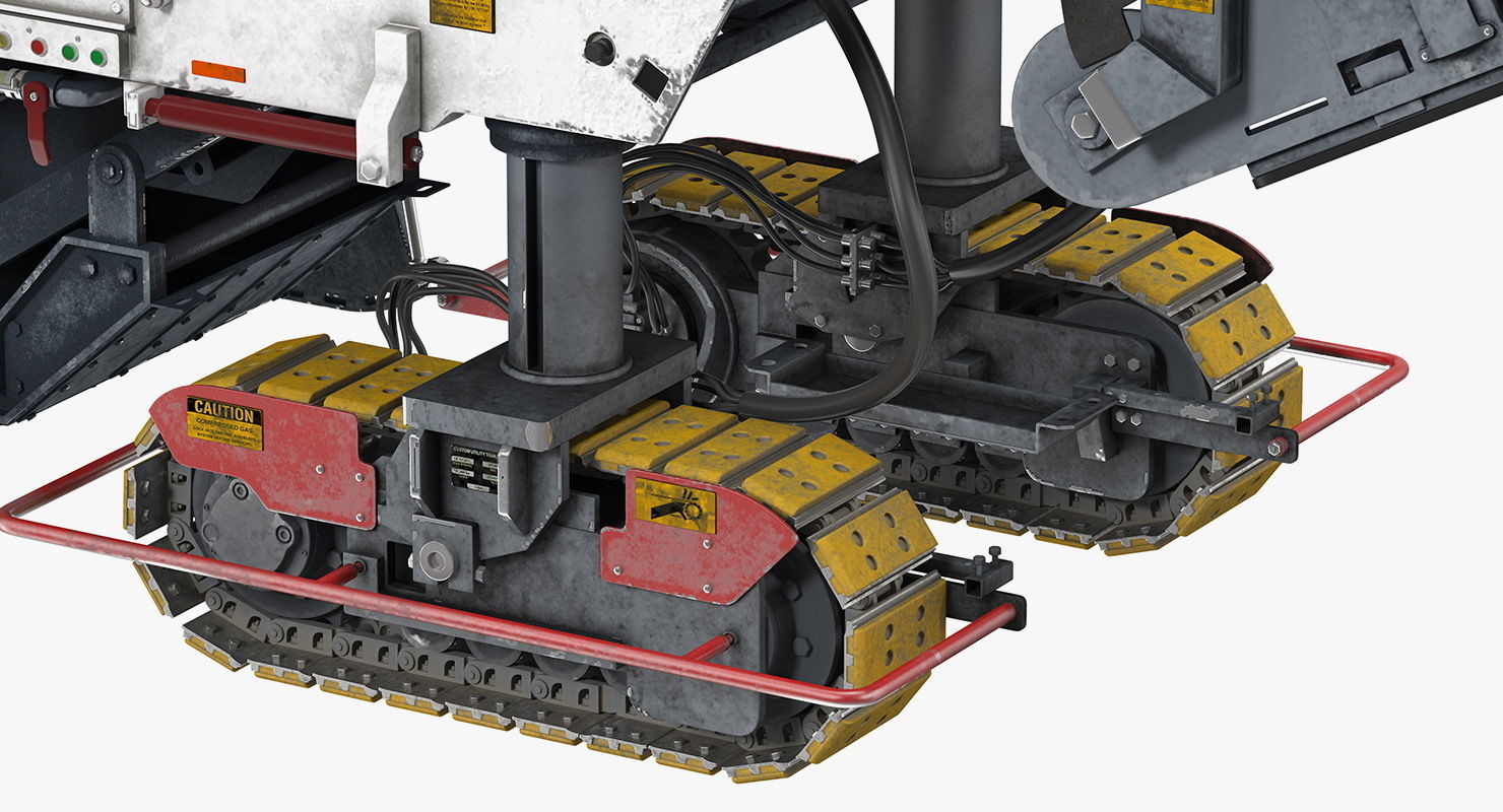 Dirty Asphalt Milling Machine Wirtgen 3D model_8