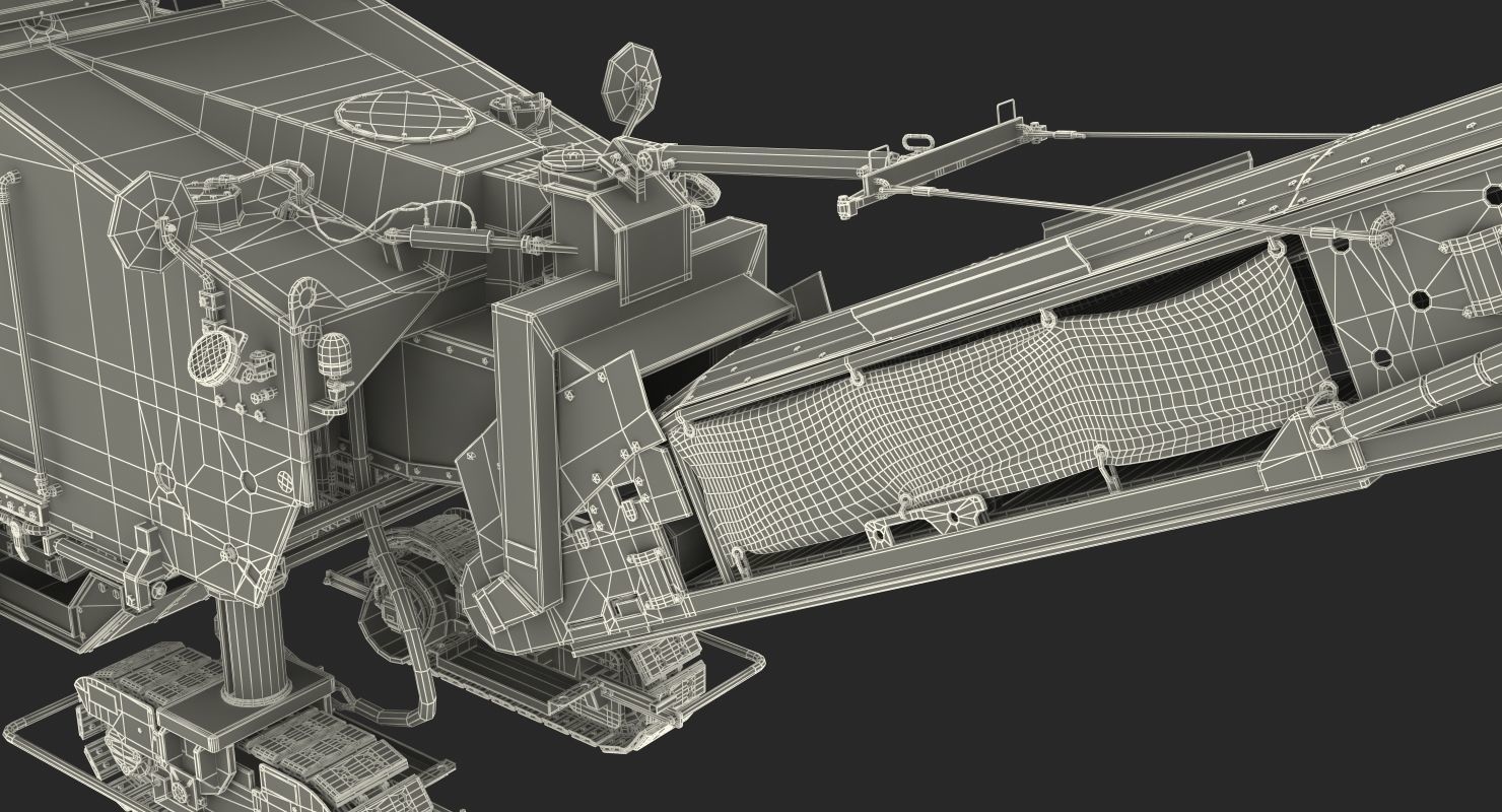 Dirty Asphalt Milling Machine Wirtgen 3D model_29