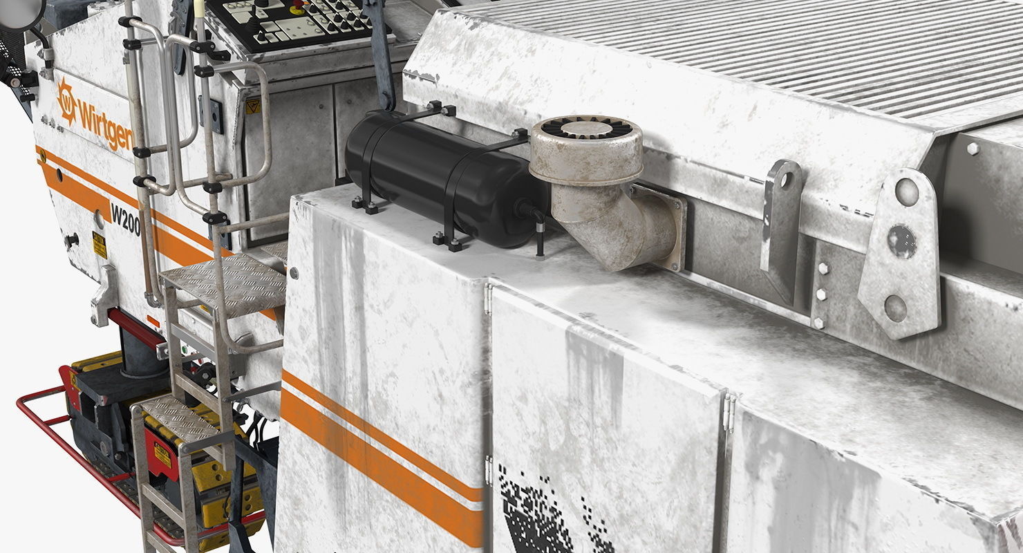 Dirty Asphalt Milling Machine Wirtgen 3D model_18
