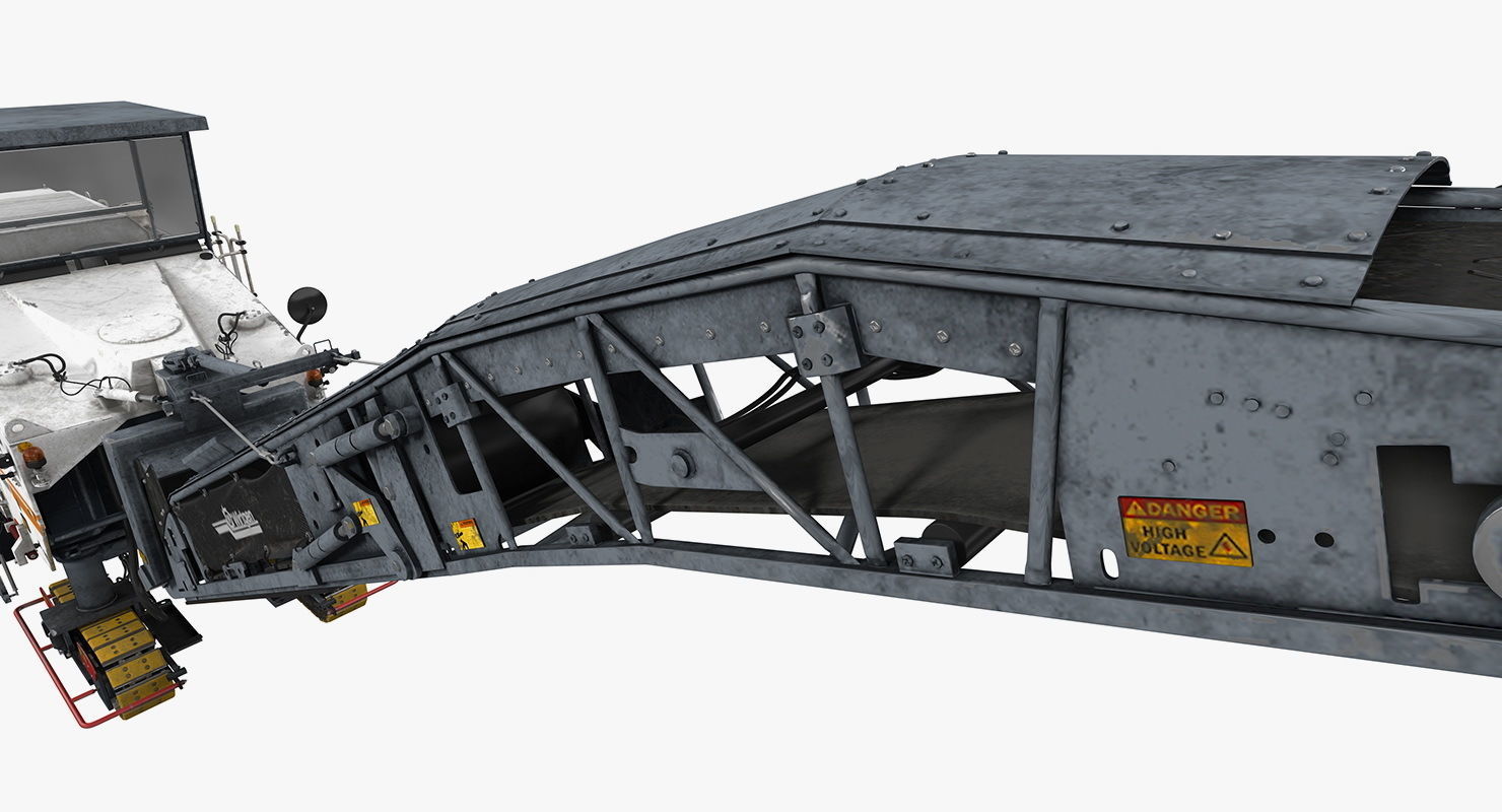 Dirty Asphalt Milling Machine Wirtgen 3D model_17