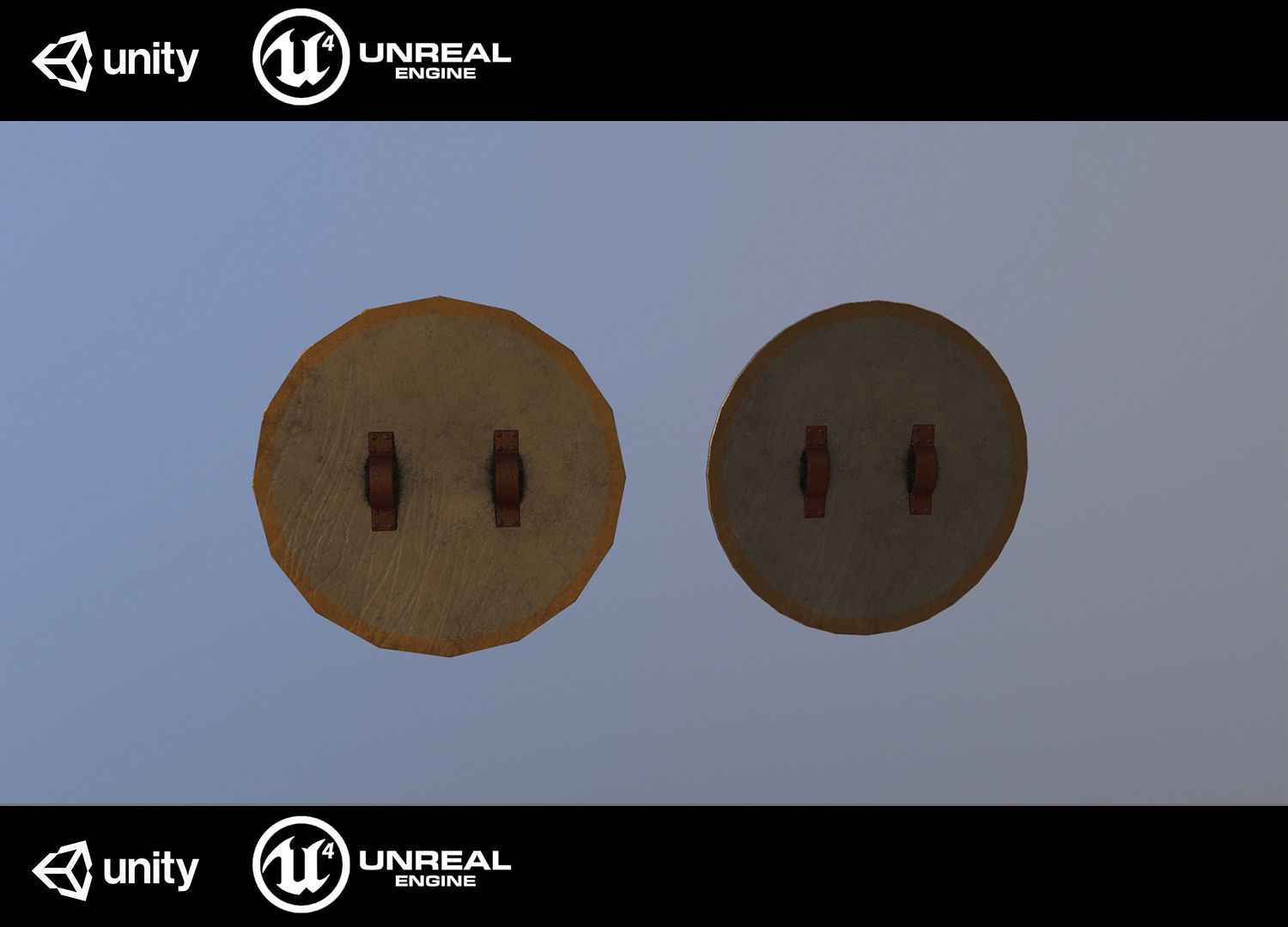 Medieval shield Low-poly 3D model_3