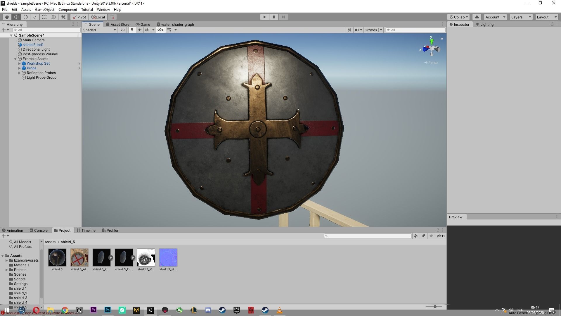Medieval shield Low-poly 3D model_10