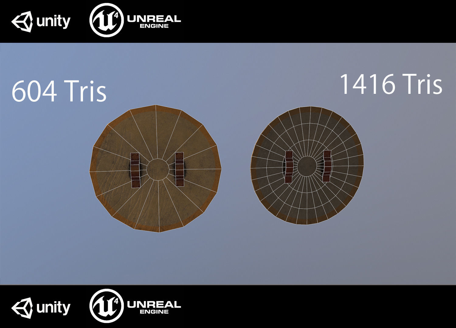 Medieval shield Low-poly 3D model_7
