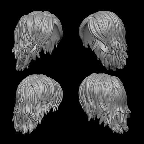 Hair for male and female 3D print model