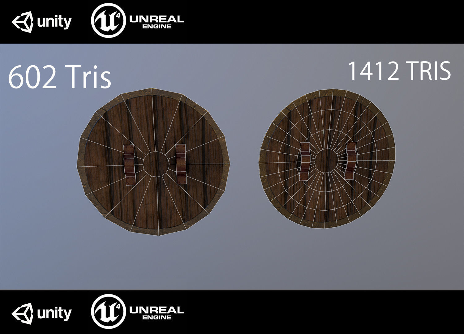 Medieval shield Free low-poly 3D model_4