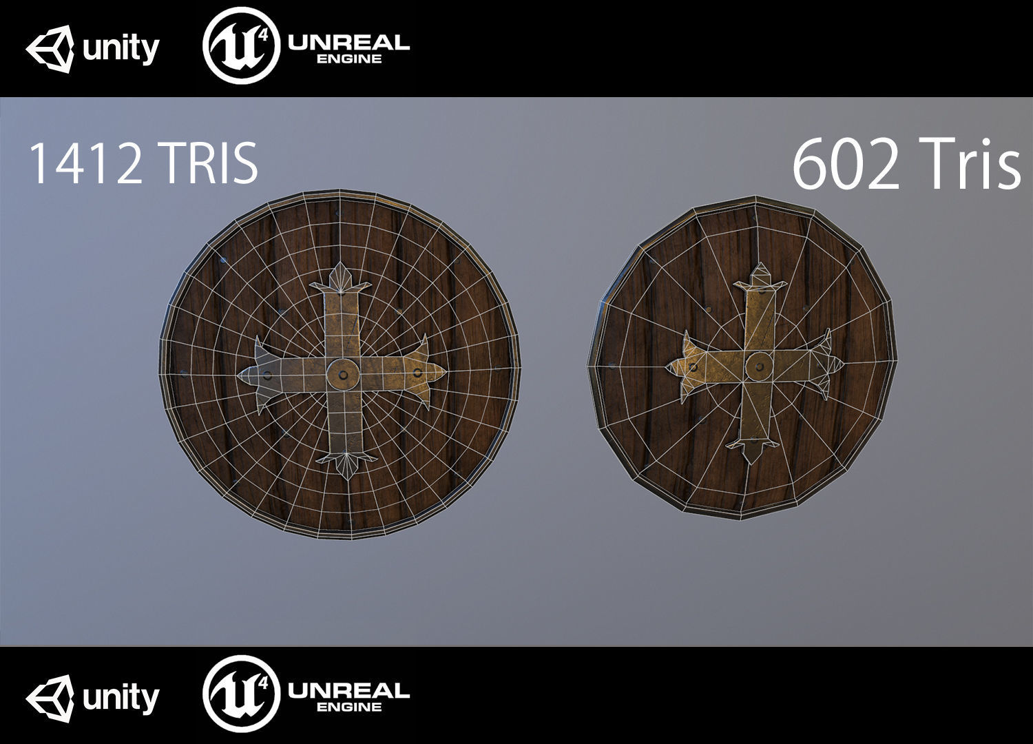 Medieval shield Free low-poly 3D model_3
