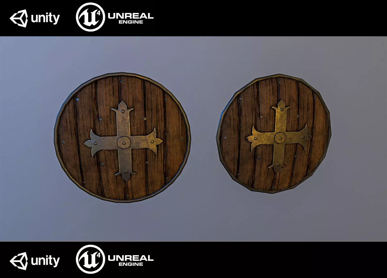 Medieval shield Free low-poly 3D model_0