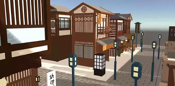 Voxel Japanese traditional village Pack