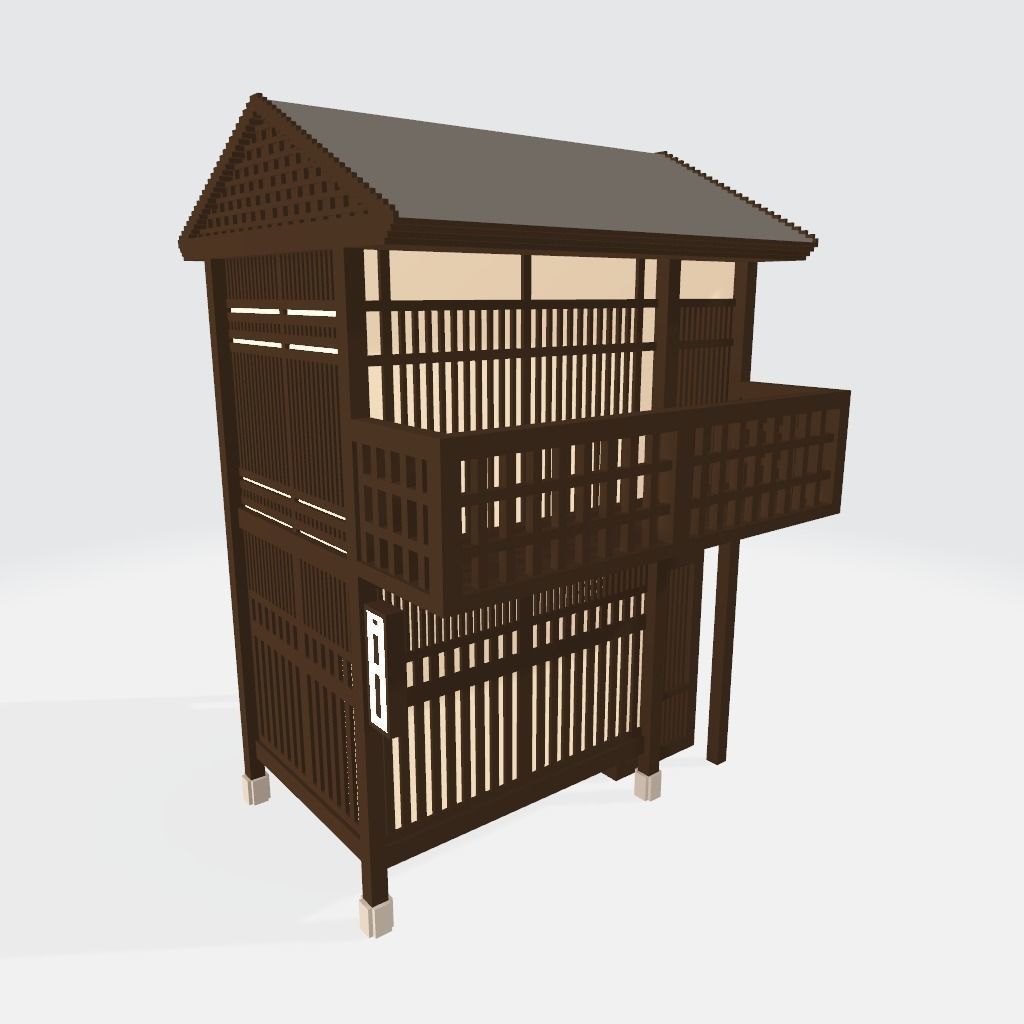 Voxel Japanese traditional village Pack Low-poly 3D model_8