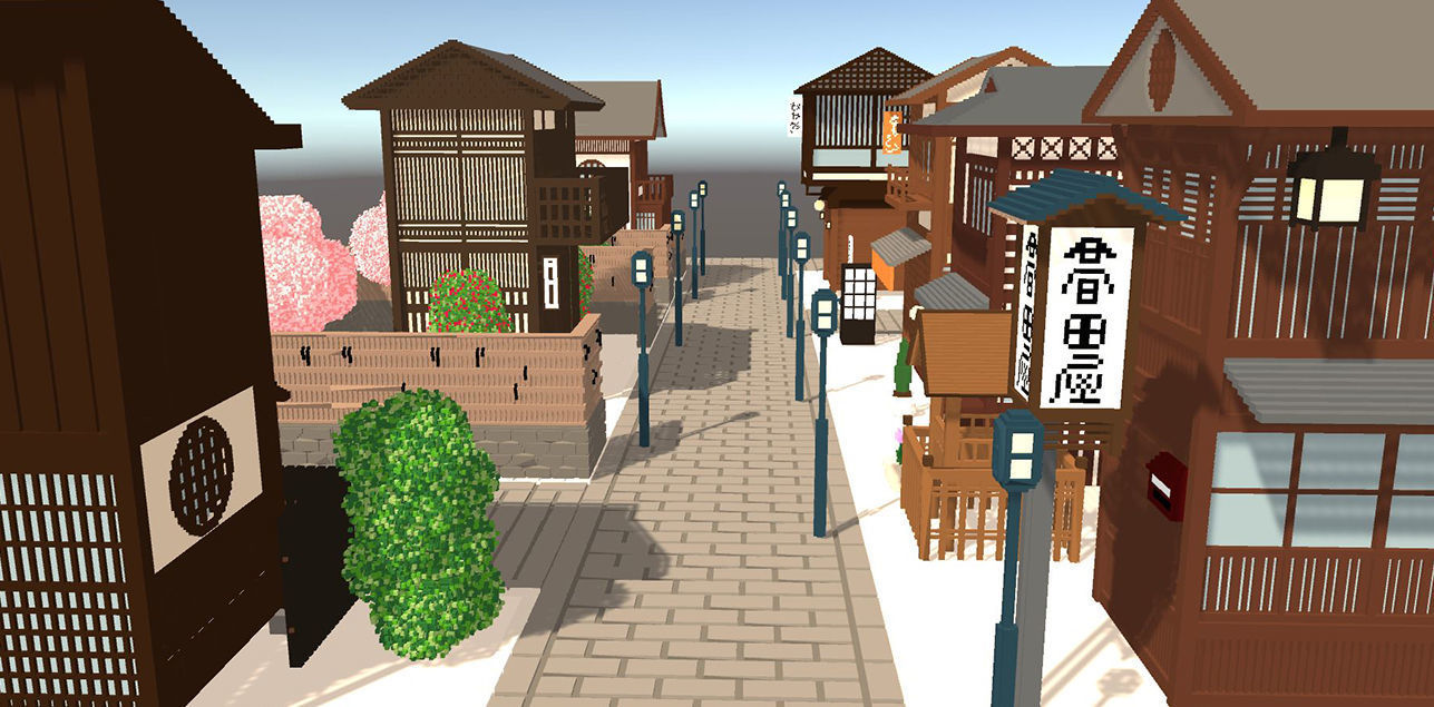 Voxel Japanese traditional village Pack Low-poly 3D model_1