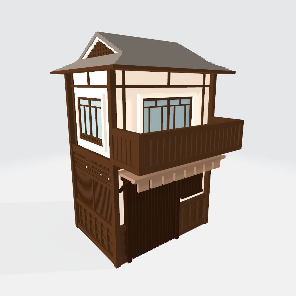 Voxel Japanese traditional village Pack Low-poly 3D model_7