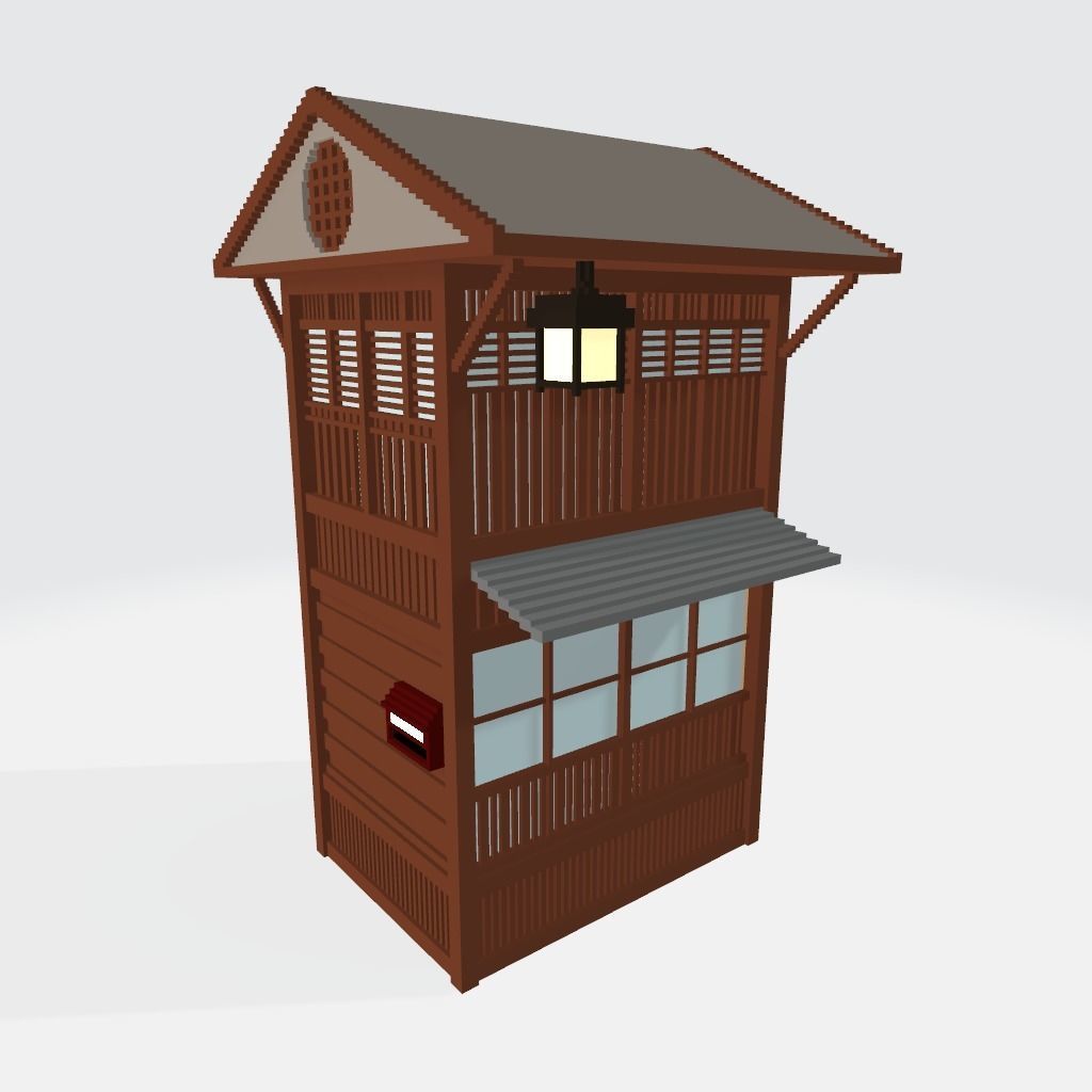 Voxel Japanese traditional village Pack Low-poly 3D model_4