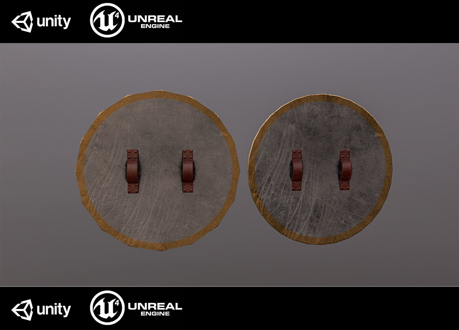 Medieval shield Low-poly 3D model_2