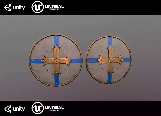 Medieval shield Low-poly 3D model