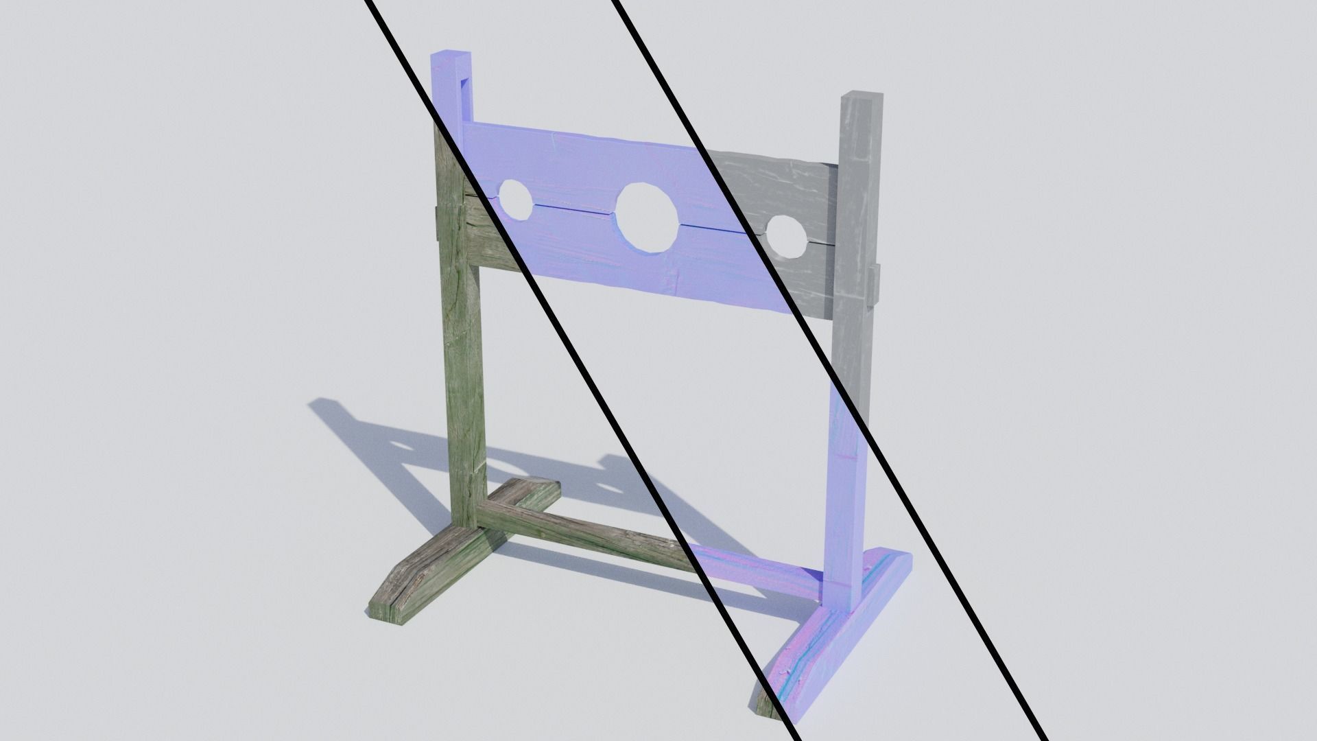 Medieval Pillory - Low-poly PBR Low-poly 3D model_4