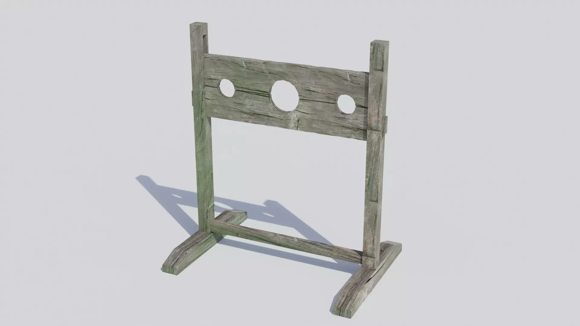 Medieval Pillory - Low-poly PBR Low-poly 3D model_0