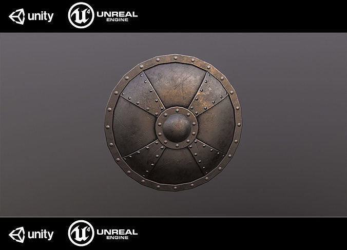 Medieval shield Low-poly 3D model