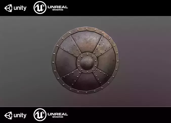 Medieval shield Low-poly 3D model