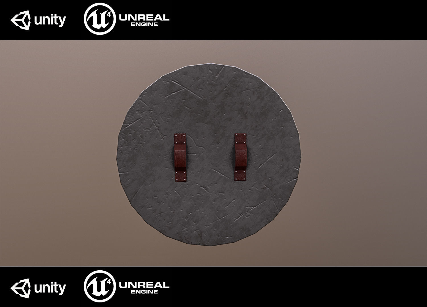 Medieval shield Low-poly 3D model_2