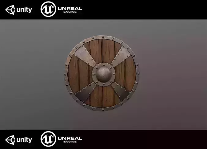 Medieval shield Low-poly 3D model