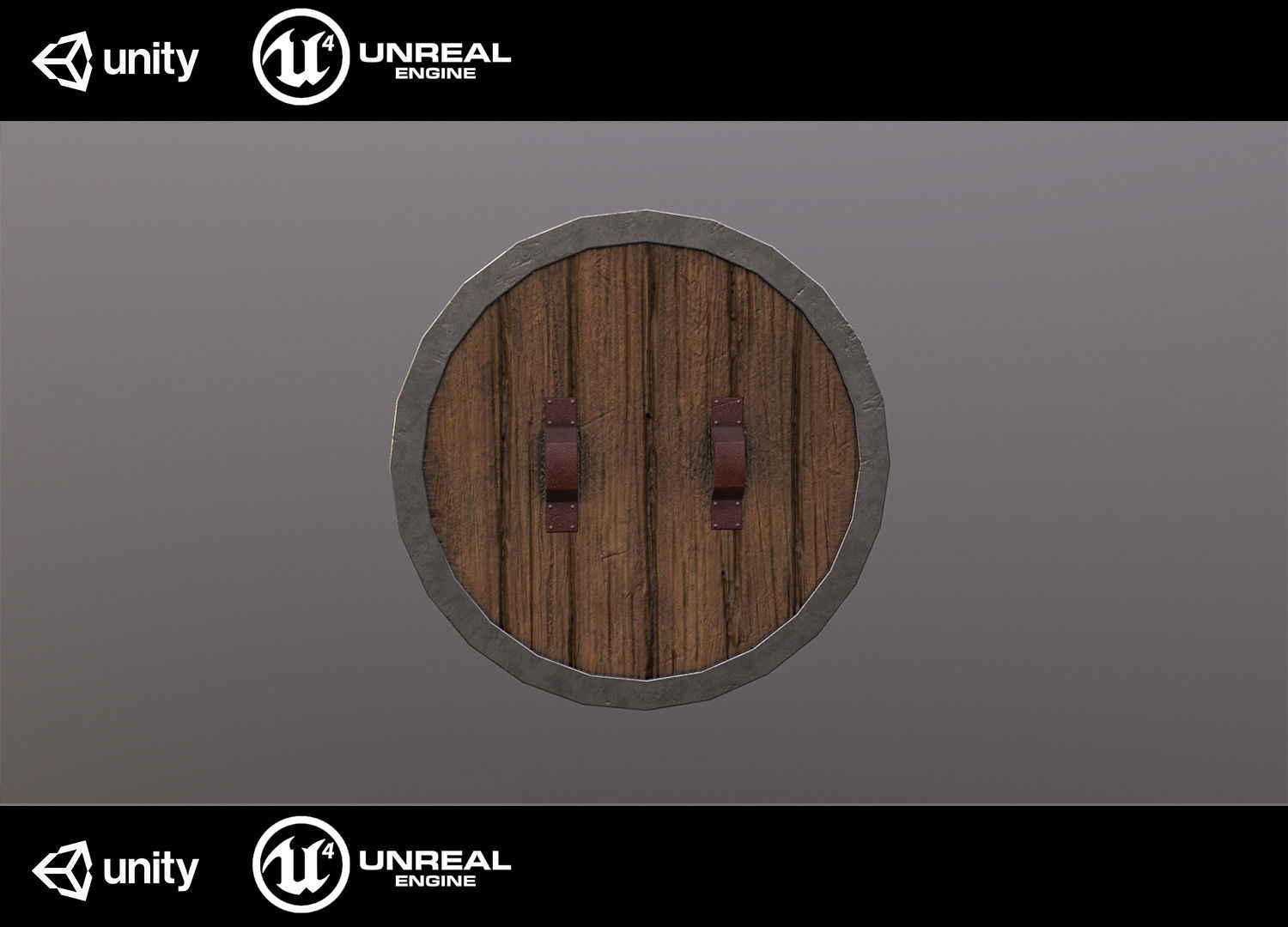 Medieval shield Low-poly 3D model_2