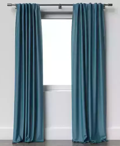 Cotton Lustre Velvet Curtain Regal Blue