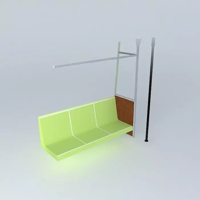 Subway Bench 3D model_0