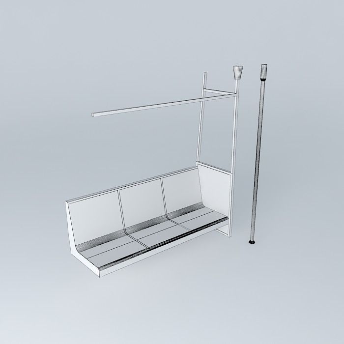 Subway Bench 3D model_3