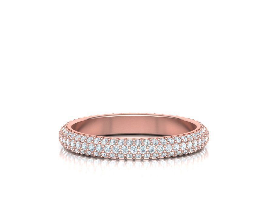 3 ROW DIAMOND WEDDING BAND 3dmodel 3D print model_4