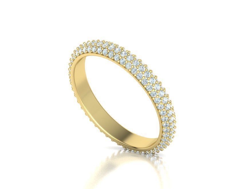 3 ROW DIAMOND WEDDING BAND 3dmodel 3D print model_14