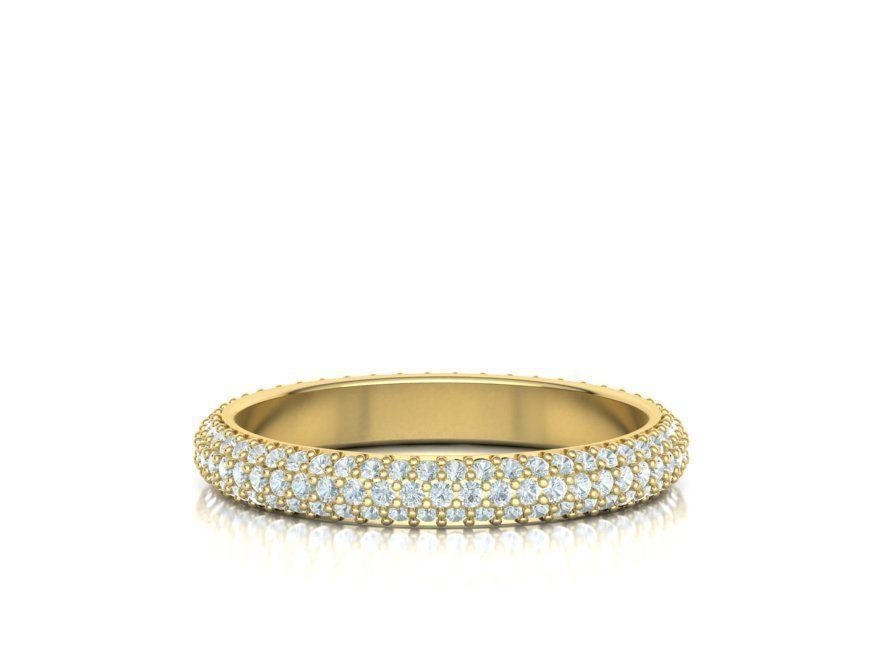 3 ROW DIAMOND WEDDING BAND 3dmodel 3D print model_3