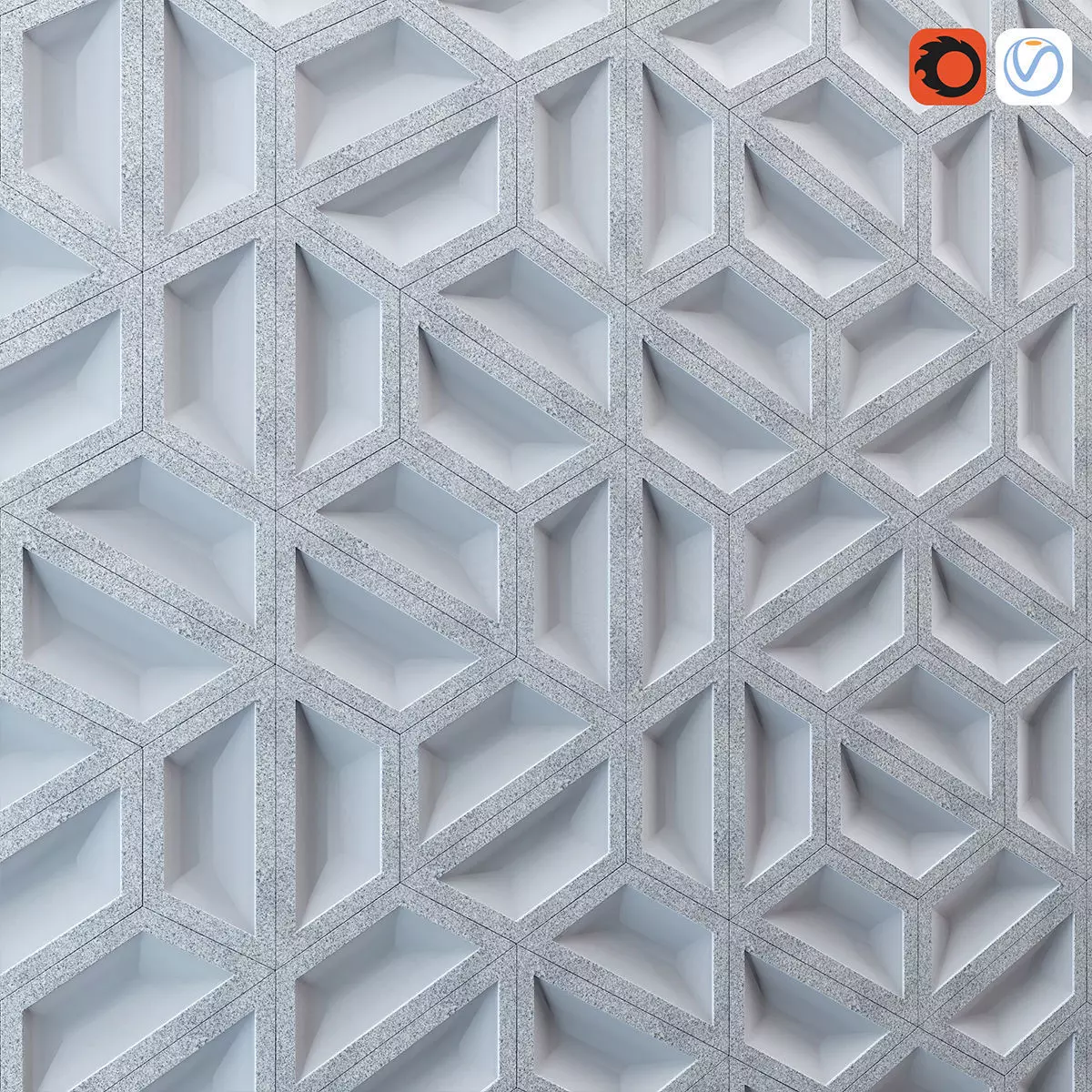 Decor Cement Panel 3D model_0