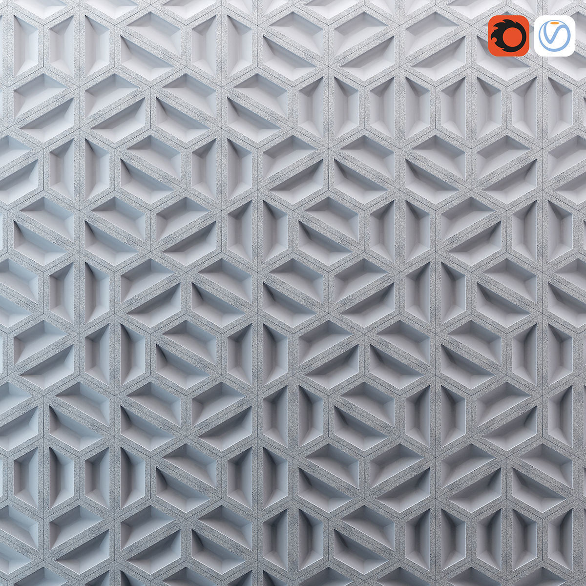 Decor Cement Panel 3D model_1