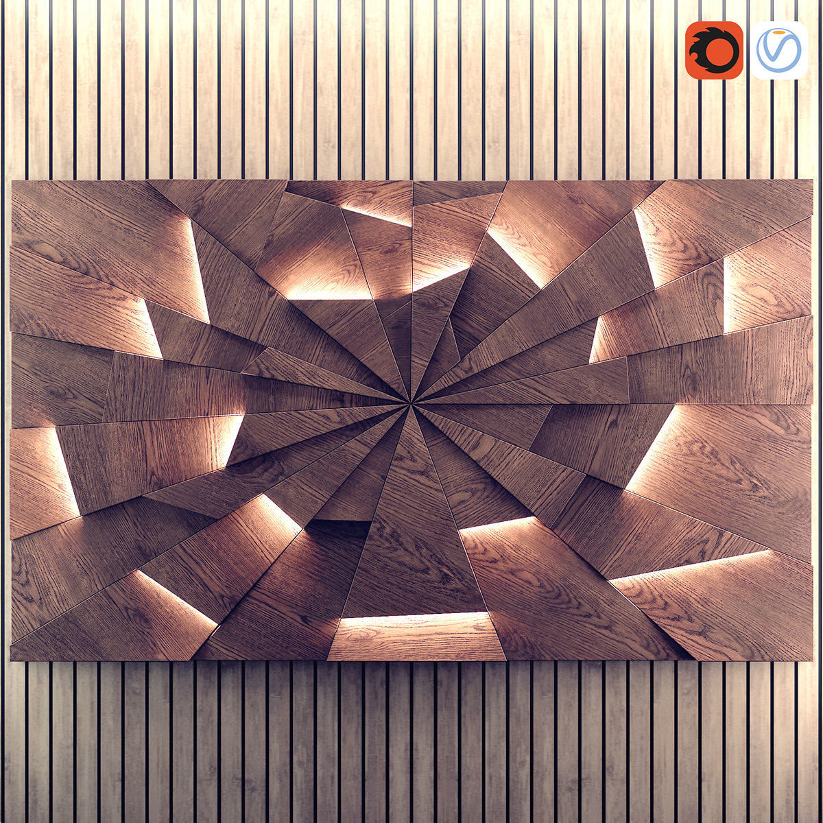 Crack Decor Panel backlit 3D model_2