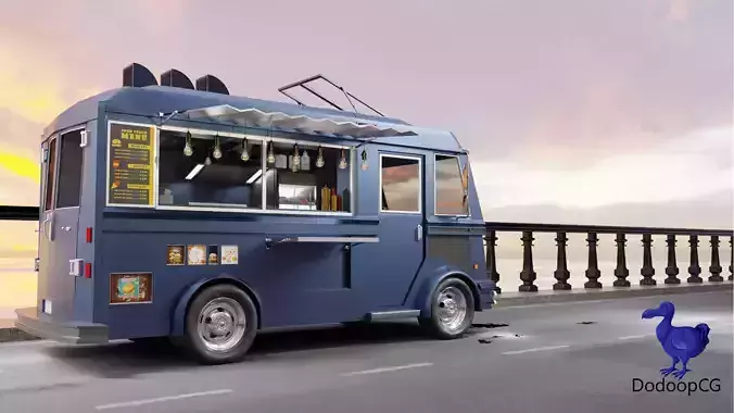 Fast Food Truck - truck 3D Model
