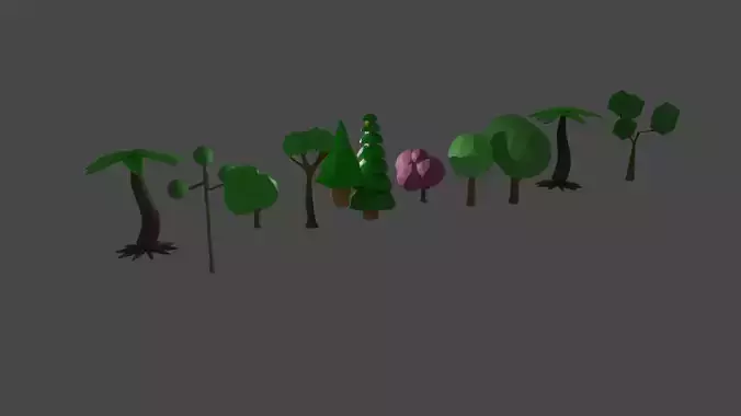 Low poly trees for blender