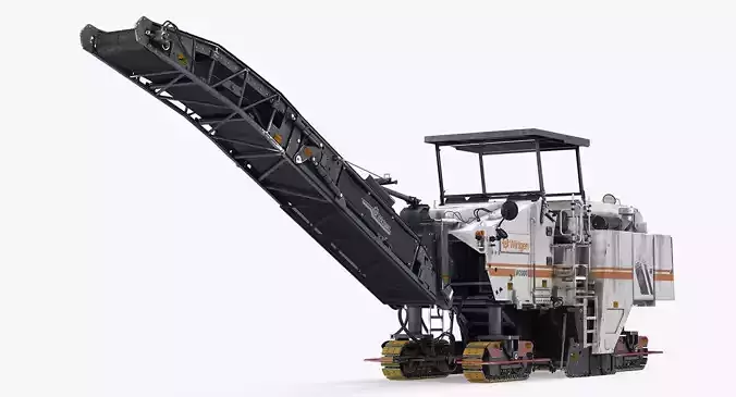 Wirtgen W2000 Asphalt Milling Machine Dirty Rigged 3D model
