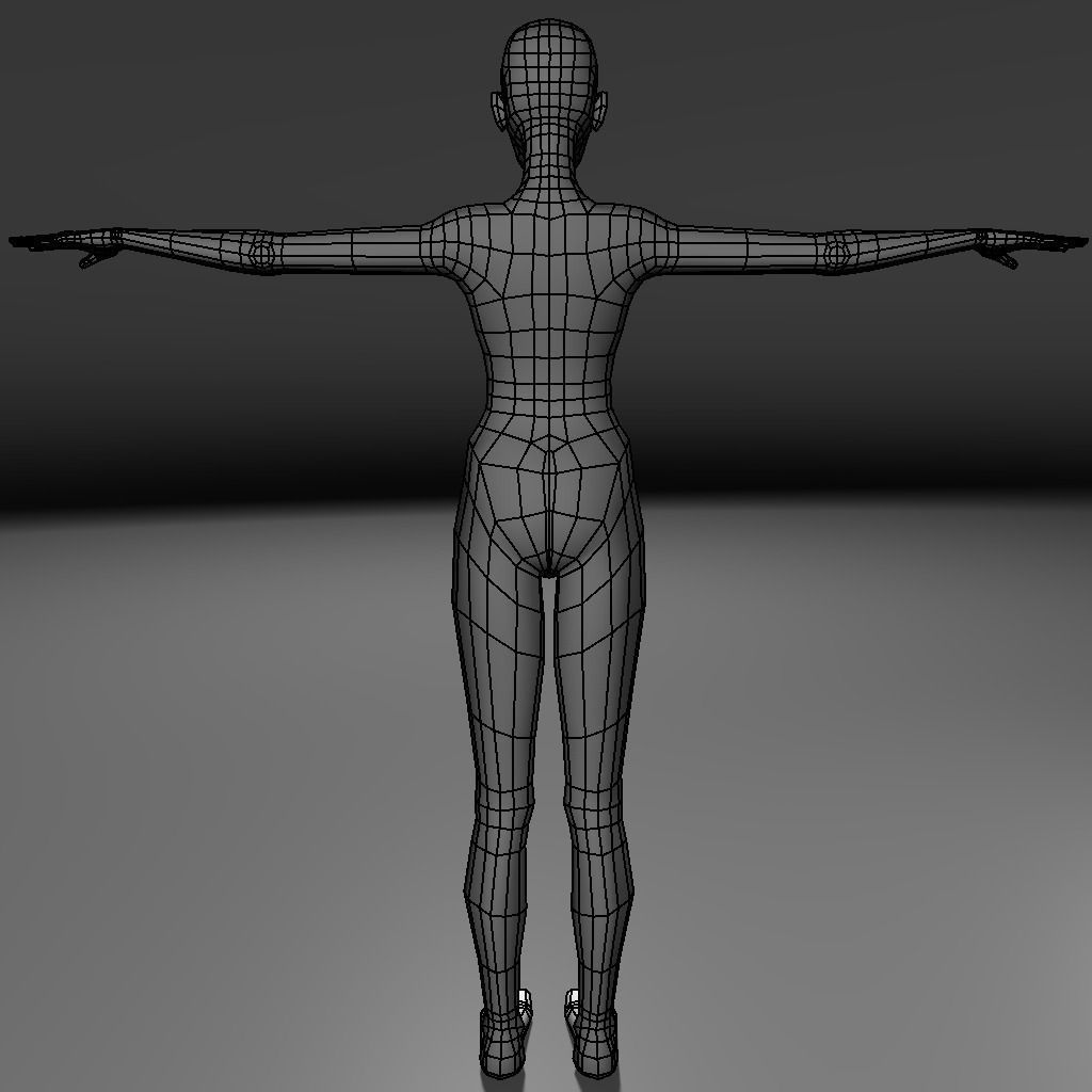 Base human meshes regular body type pack Free low-poly 3D model_9