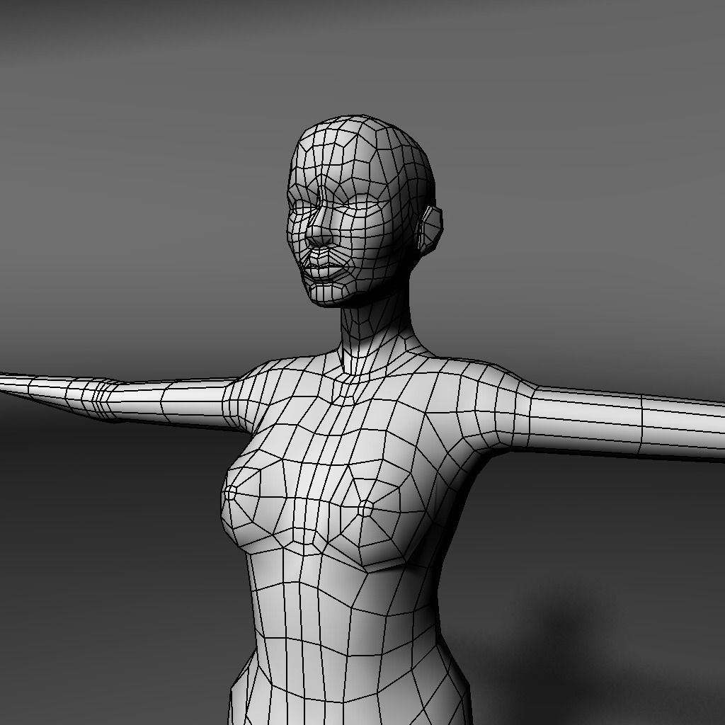 Base human meshes regular body type pack Free low-poly 3D model_10