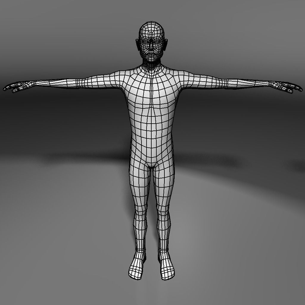 Base human meshes regular body type pack Free low-poly 3D model_13